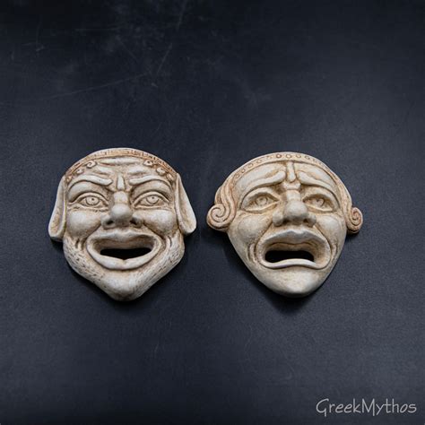 Ancient Greek Drama Theater Masks, Set of 2 Comedy/tragedy Actors Masks ...