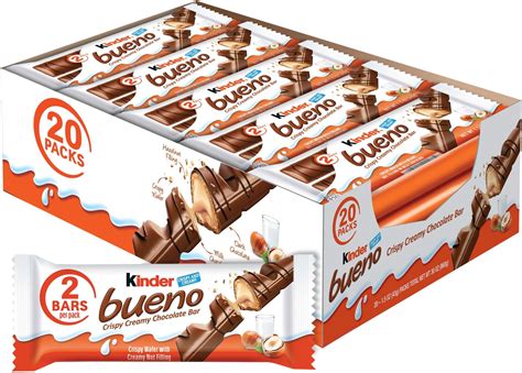 Amazon.com : Kinder Bueno, Bulk 20 Pack, Milk Chocolate And Hazelnut ...