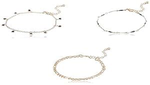 Scintillare By Sukkhi Marvellous Gold Toned Link Combo Anklets for ...