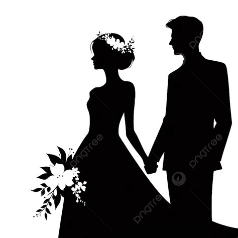 Wedding Silhouette Bride And Groom Clipart, Wedding Clipart, Bride Clipart, Bride And Groom ...
