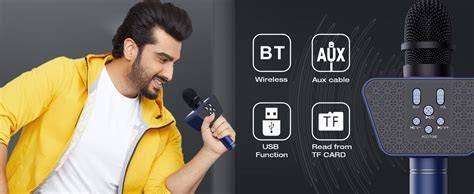 LANDMARK BT55 Handheld Wireless Singing Mic Multi-Function Bluetooth ...