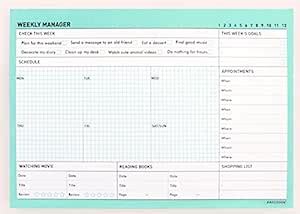 PAPERIAN Weekly Manager - Undated Weekly Desk Pad Scheduler, Planner ...