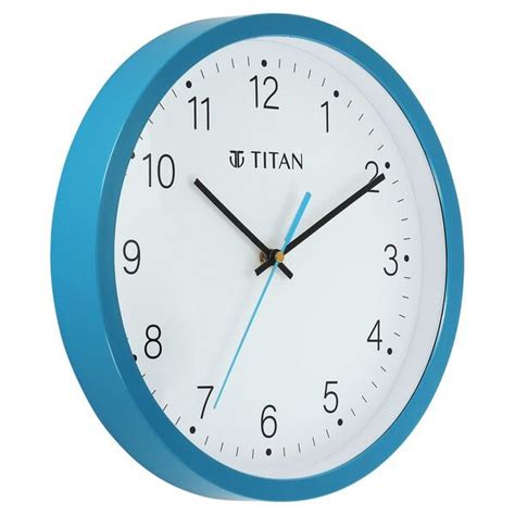 Buy Online Titan Classic Quartz Analog Blue Dial Wall Clock With Silent ...