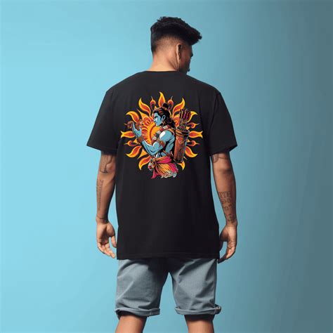 Shri Ram Printed Black Oversized Tshirt for Men – Prabhubhakti