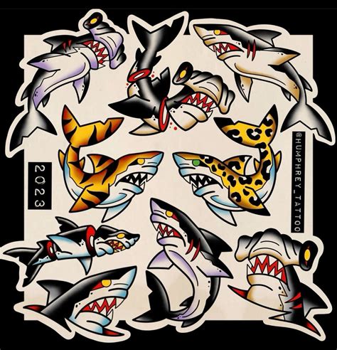 Great white shark traditional tattoo | Shark tattoo flash, Tiger shark ...