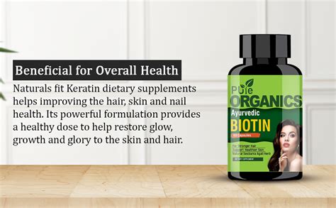Pure Organics Ayurvedic Biotin Supplement for Hair 60 Capsules for ...