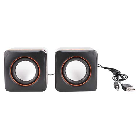 fo sa Mini USB Wired Speaker, 3.5mm Jack Stereo Speaker Portable Travel ...