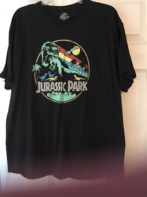 Men's Jurassic Park Rainbow Emblem Moon Rex T-Shirt … - Gem