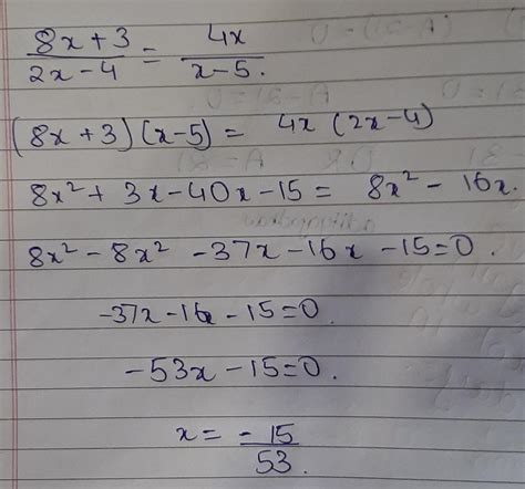8x+3/2x-4=4x/x-5 solve it fast - Brainly.in