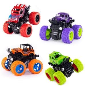 GOLDEN-BRIGHT Truck Cars for 4WD Monster, Push & Go Toy Trucks Friction ...