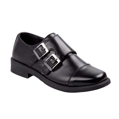 Josmo Boy s Dress Shoes Hook & Loop Double Monk Strap Cap Toe Oxford ...