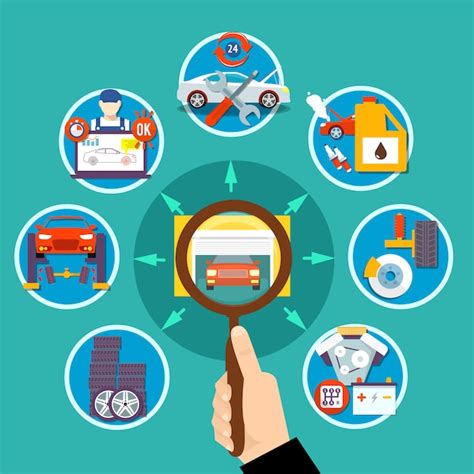 Auto service circle design concept | Free Vector