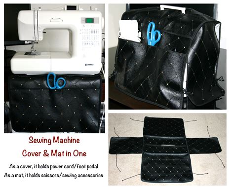 Sewing Machine Cover and Mat in One | Sewing machine cover with pockets ...