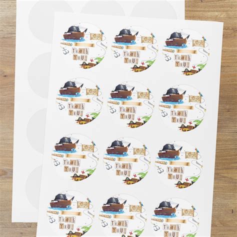 Pirates Theme- Return Gift/birthday decor Thankyou Sticker (6 CM/Stick ...
