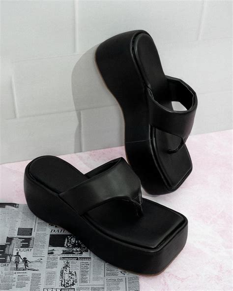 Y2K block retro style platforms black – Littlebox India