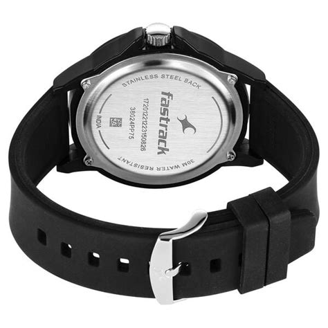 Buy Online Fastrack Tees Wanderlust Quartz Analog Black Dial Silicone ...