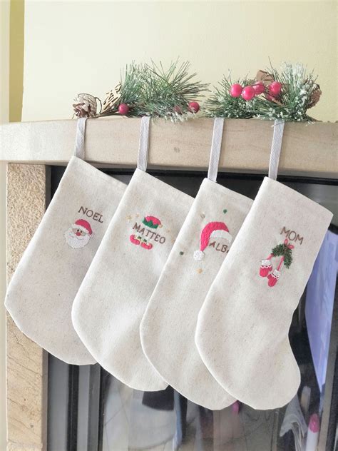 Christmas Stockings, Handmade Christmas Socks, Christmas Embroidered ...