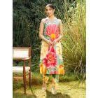 Powder Blue Pink Printed Cotton Kurta with Pants- Set of 2