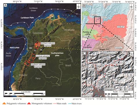 Geotourism in Monogenetic Volcanoes: The Case of Tapias-Guacaica Monogenetic Volcanic Field in ... - map of volcanoes in colombia