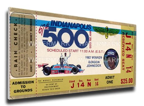Buy That's My Ticket 1983 Indianapolis 500 Mega Ticket Wall Decor, Tom ...