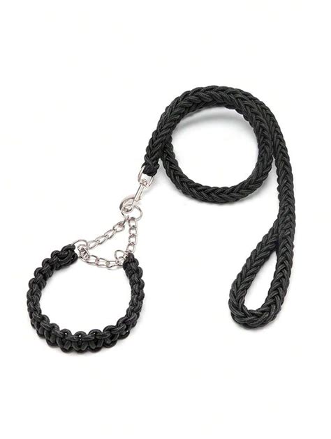 2pcs/Set Woven Pet Collar And Leash, Shockproof Rope, Different Sizes ...
