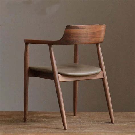 美式 实木皮艺 餐椅 高档餐厅家用 意式简约 软包靠背 休闲椅