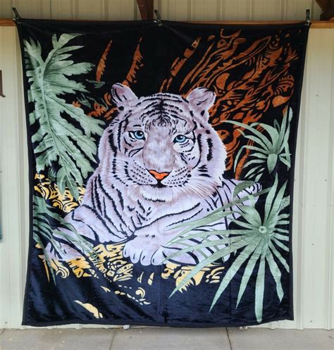 Mexican Tiger Blanket JEUXUS Tiger Blanket, White Tiger Blanket, Tiger