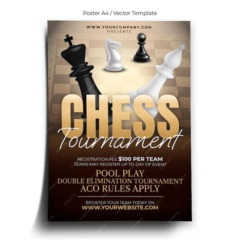 Chess tournament poster template | Premium Vector