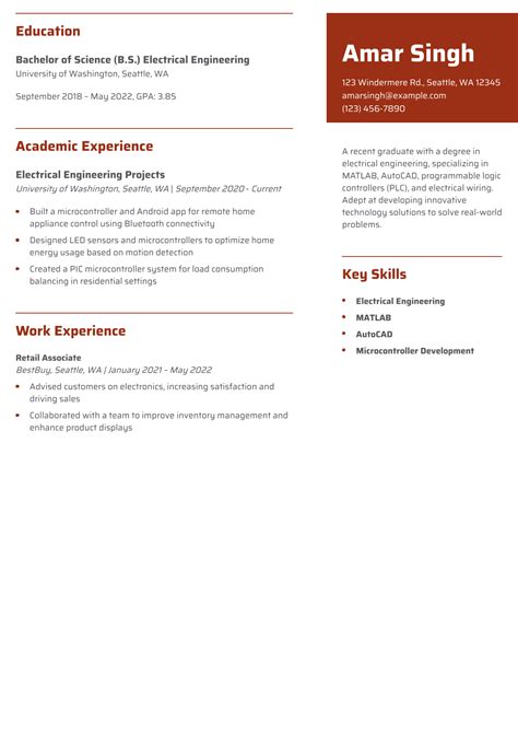 Engineering Internship Resume Examples 的图像结果