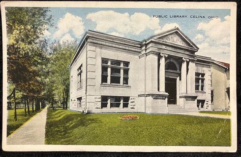 Public Library, Celina, Ohio - Vintage Library Postcard - Ephemera4You