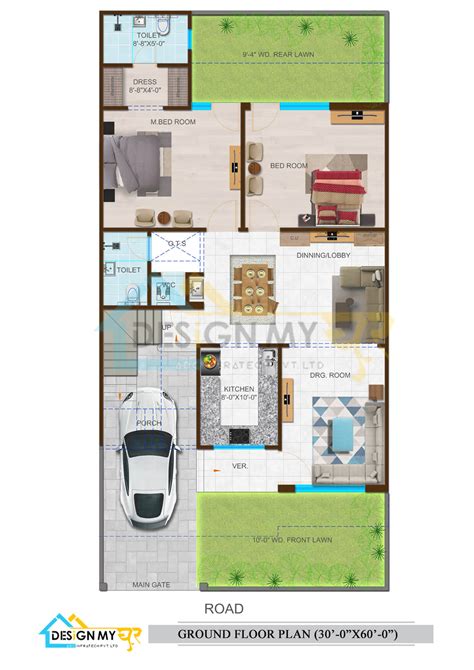 30 X 60 Floor Plans 30x60 House Ground Floor CAD DWG AutoCAD Layout