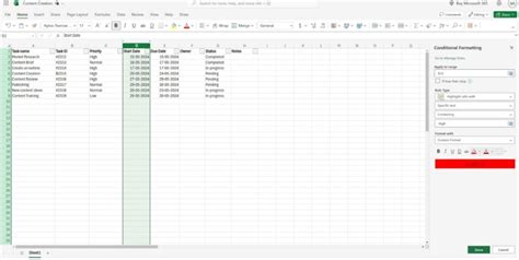 Image result for Conditional Format Task Tracker. Excel