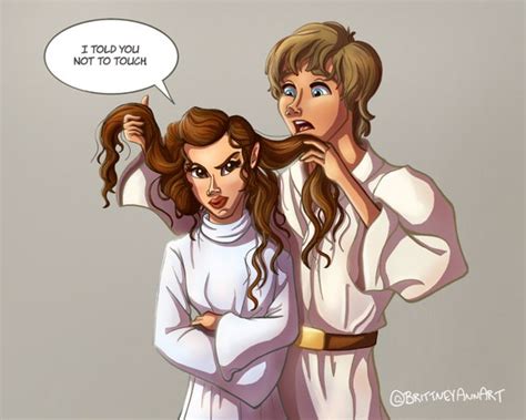 Star Wars Drawing Princess Leia Luke Skywalker the Empire | Etsy