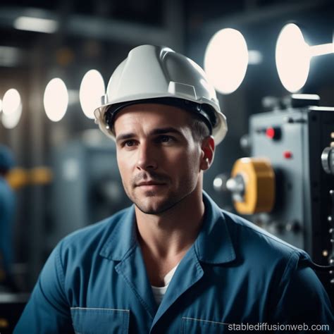 Machine Operator Injured for Neglecting Personal Protective Equipment | Stable Diffusion Online