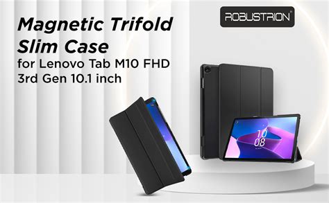 Robustrion Trifold Flip Stand Hard Back Case Cover for Lenovo Tab M10 ...