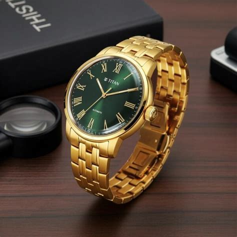 Buy Online Titan Aurelian Concealed Automatic Analog with Green Dial ...