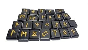 Black tourmaline Stone Rune Set Reiki Set Symbols Healing Crystal Runes ...