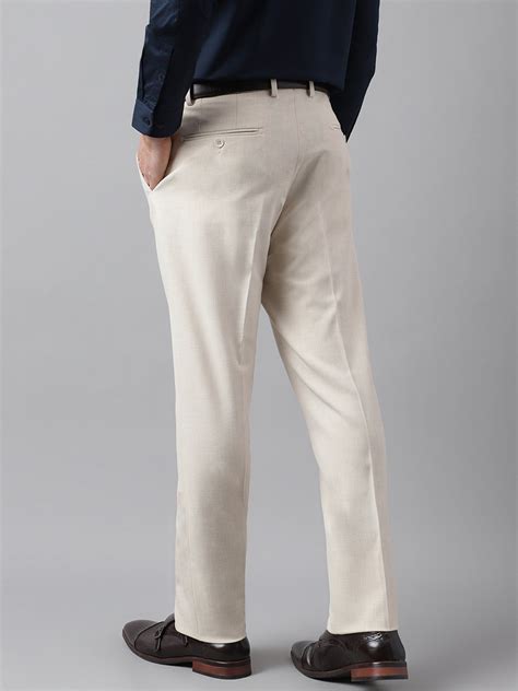 4-Way Stretch Formal Trousers in Ivory Sand - Slim Fit