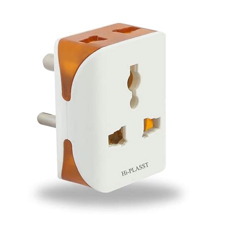 Hi-Plasst (Pack of 1) Universal 3-Pin Multi Plug with Type D Socket ...