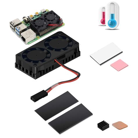 iUniker Raspberry Pi 3B+/Pi 3B/Pi 2B Dual Fan with Heatsink and Quiet ...