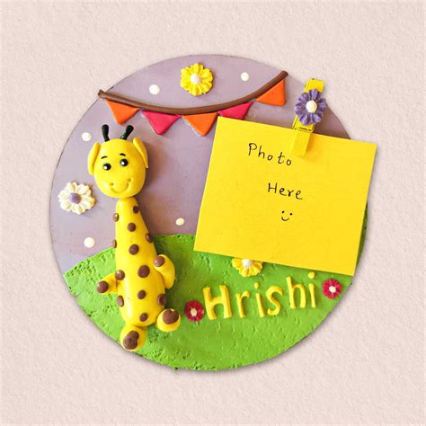 Buy Photo Personalized 3D Giraffe Theme MDF & Cold Porcelain Clay ...