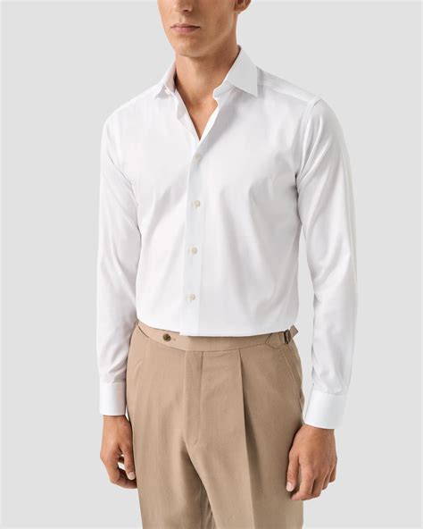 Men's White Dress Shirts - White Suit Shirts - Eton