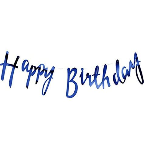 Buy Happy Birthday Banner Cursive Letters - Blue | Woofern
