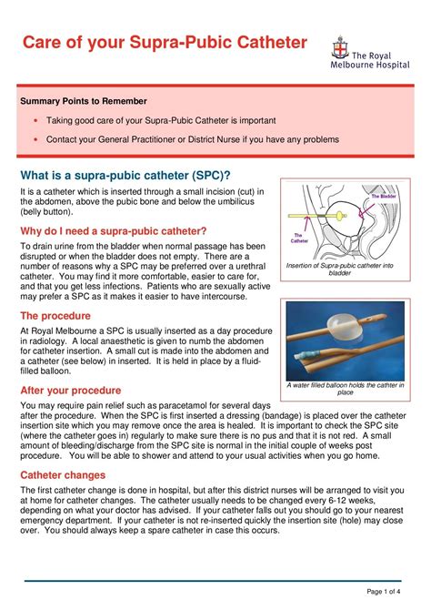 Suprapubic Catheter Care - Royal Melbourne Hospital