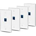 4 Packs cat6 Ethernet Wall Plate Outlet 1 Port RJ45 Network Female to ...