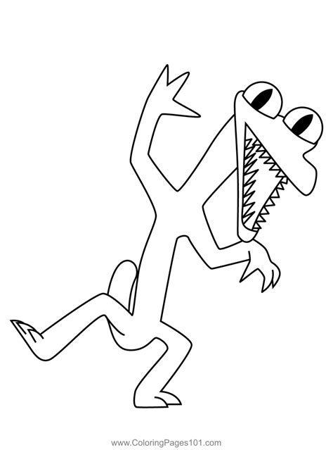 Rainbow Friends Coloring Pages Green - Free Printable Templates