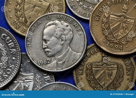 Monedas de Cuba Jose Marti foto de archivo. Imagen de héroe - 47352046