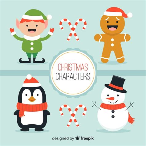 Cute christmas characters Vectors - Download Free High-Quality Vectors ...