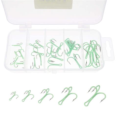 Creative-Idea Luminous Treble Hooks,40pcs Treble Hook Fish Triple ...