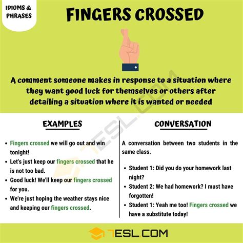 Fingers Crossed | What Does This Popular Idiom Mean? • 7ESL | Ingles